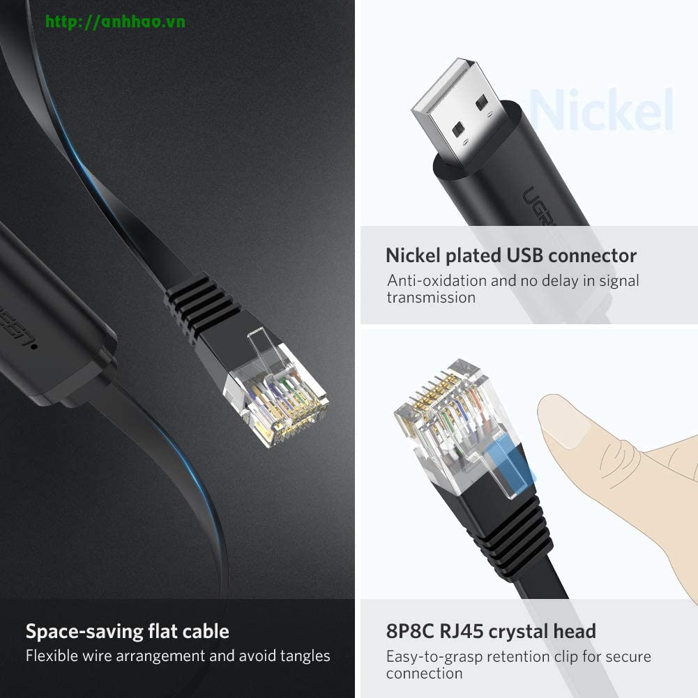 Cáp Console USB to RJ45 Ugreen 50773 dùng trong lập trình